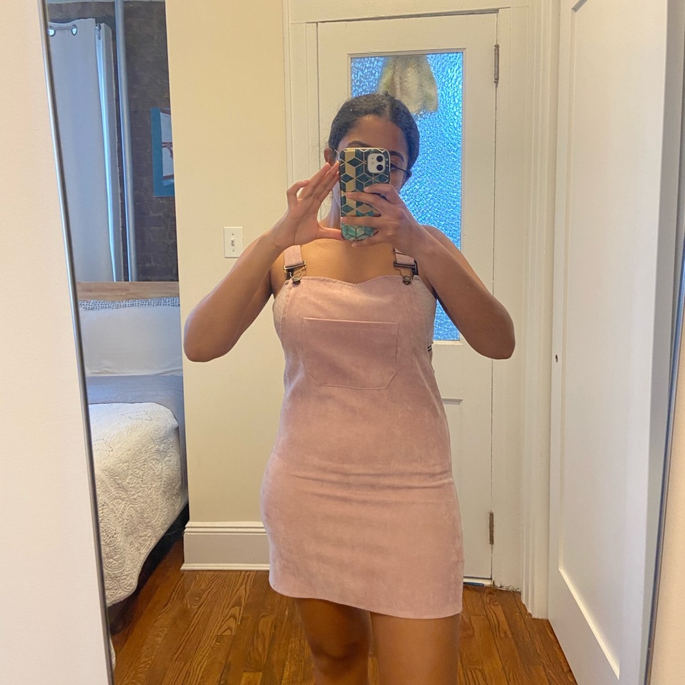 Corduroy/Suede Pink Overalls